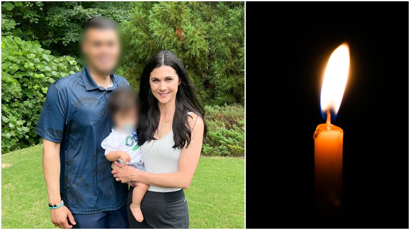 Christina Chambers kartu su vyru ir sūnumi