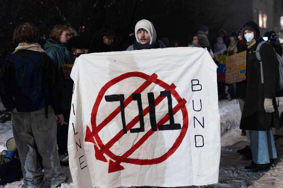 Protesto akcija prieš JAV veiksmus Venesueloje