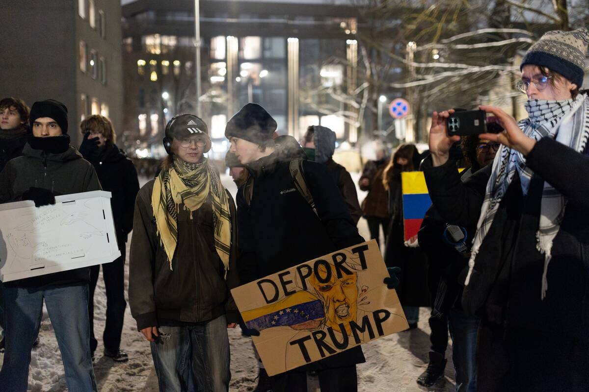 Protesto akcija prieš JAV veiksmus Venesueloje