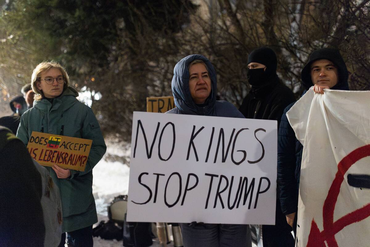 Protesto akcija prieš JAV veiksmus Venesueloje