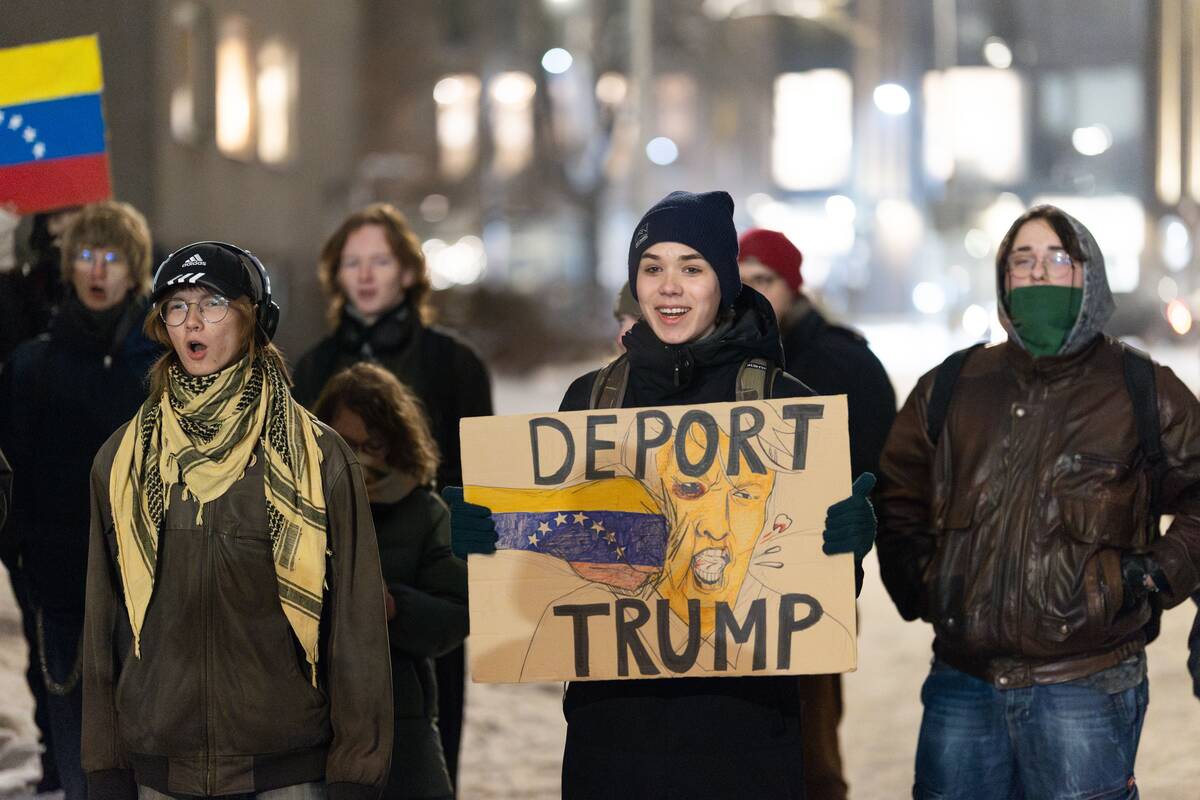 Protesto akcija prieš JAV veiksmus Venesueloje