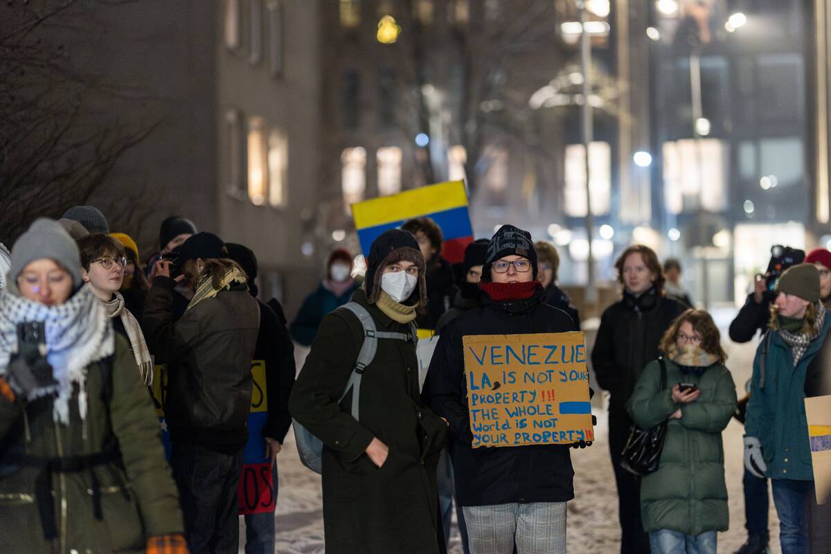 Protesto akcija prieš JAV veiksmus Venesueloje