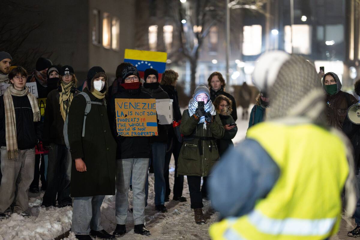 Protesto akcija prieš JAV veiksmus Venesueloje