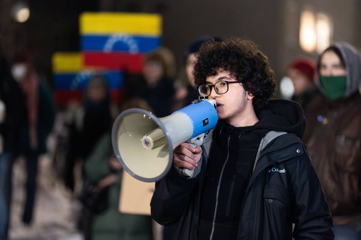 Protesto akcija prieš JAV veiksmus Venesueloje