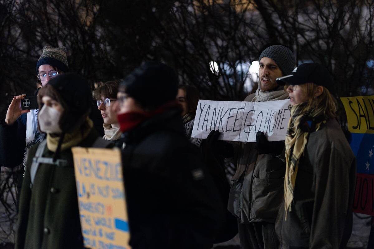 Protesto akcija prieš JAV veiksmus Venesueloje