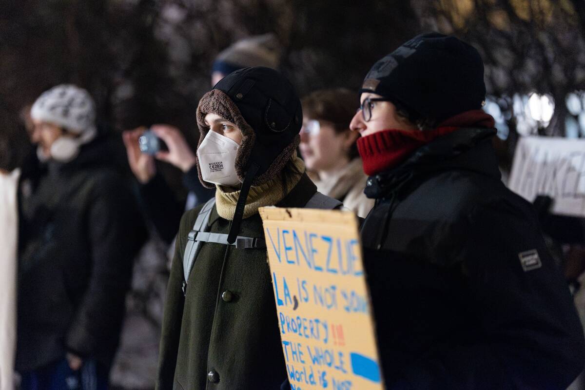 Protesto akcija prieš JAV veiksmus Venesueloje