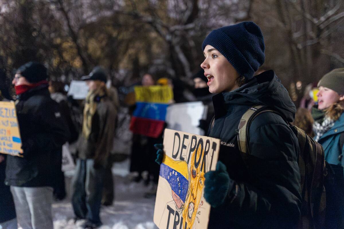 Protesto akcija prieš JAV veiksmus Venesueloje