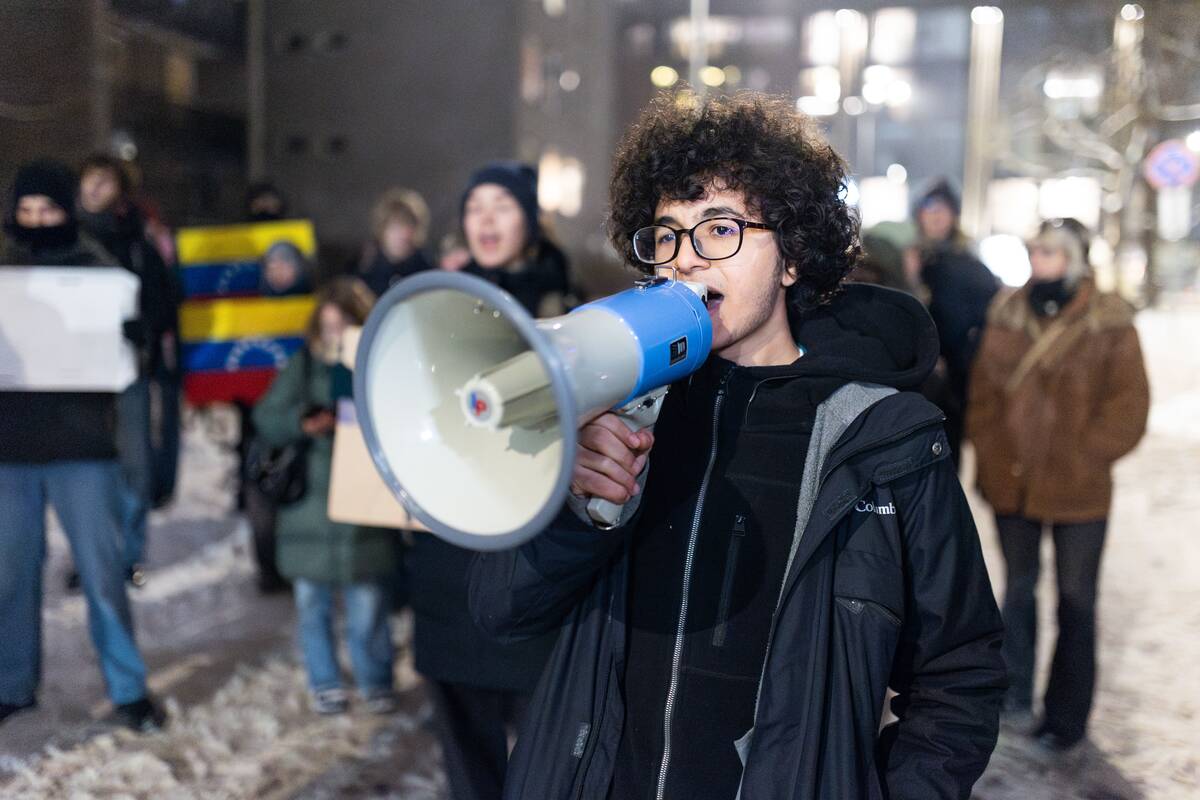 Protesto akcija prieš JAV veiksmus Venesueloje