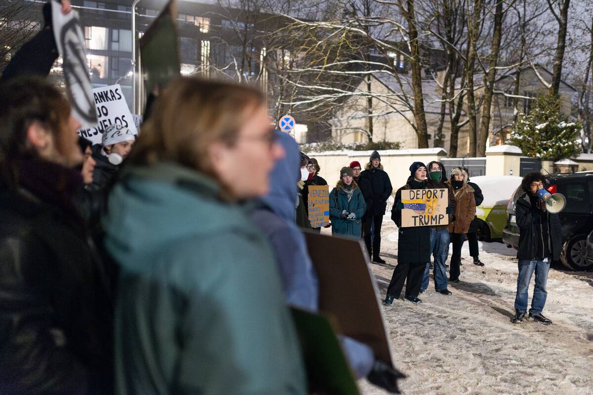 Protesto akcija prieš JAV veiksmus Venesueloje