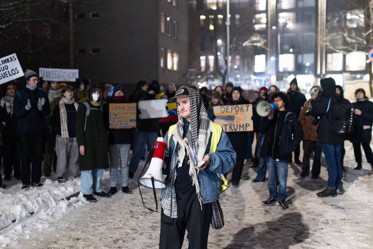 Protesto akcija prieš JAV veiksmus Venesueloje