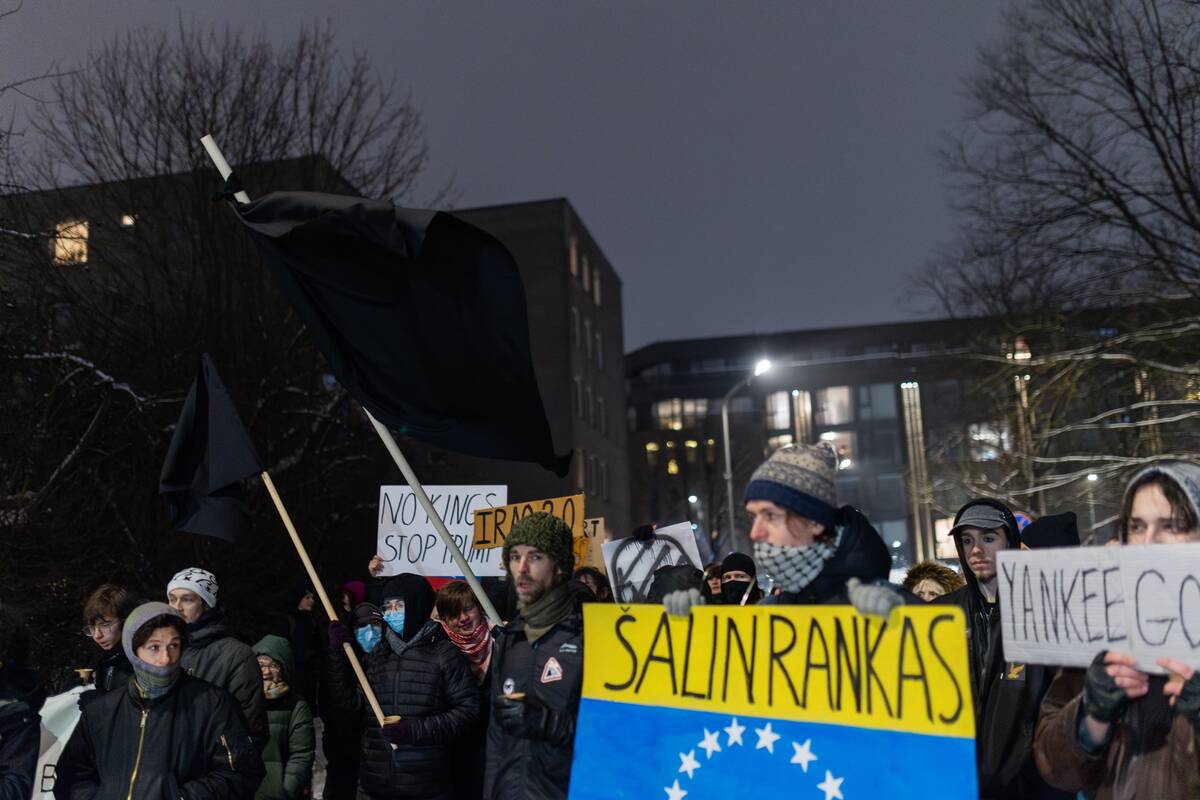 Protesto akcija prieš JAV veiksmus Venesueloje