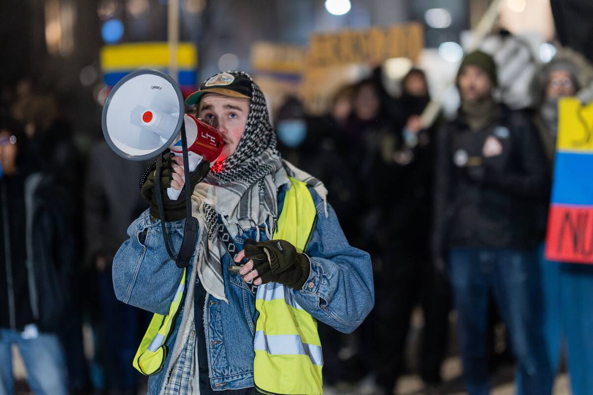 Protesto akcija prieš JAV veiksmus Venesueloje