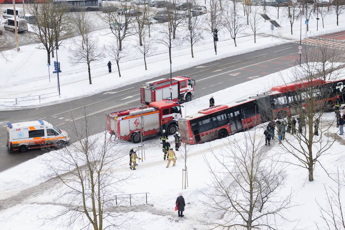 Vilniuje į medį rėžėsi autobusas