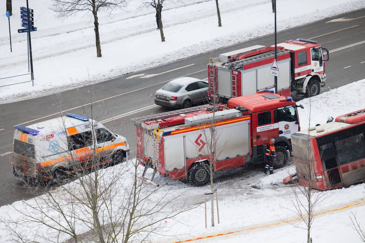 Vilniuje į medį rėžėsi autobusas