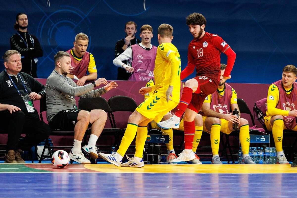 Europos salės futbolo čempionatas: Lietuva – Armėnija 3:3