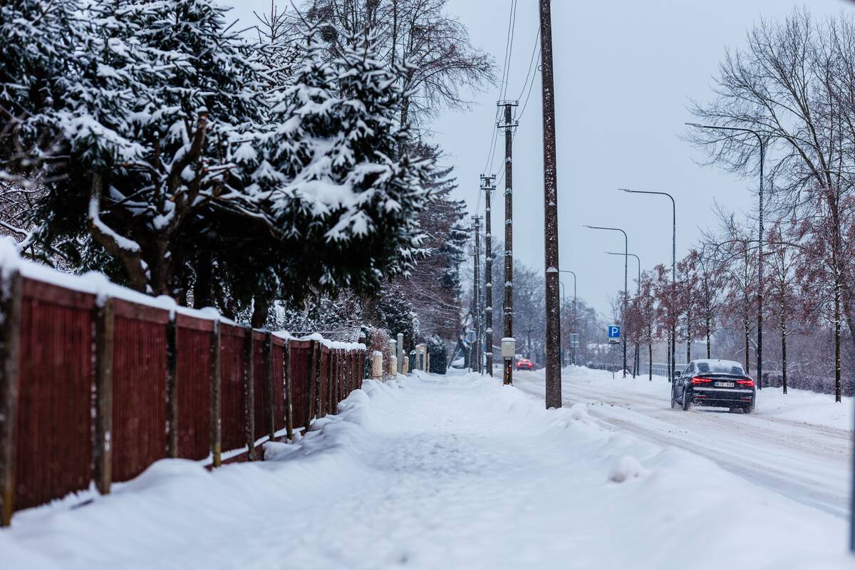 Po lijundros Lietuvą užklojo sniego sluoksnis