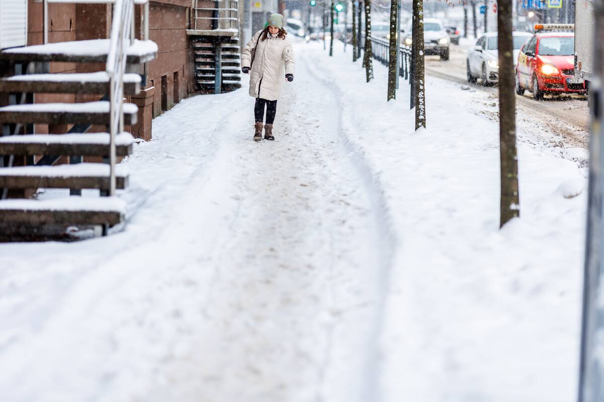 Po lijundros Lietuvą užklojo sniego sluoksnis