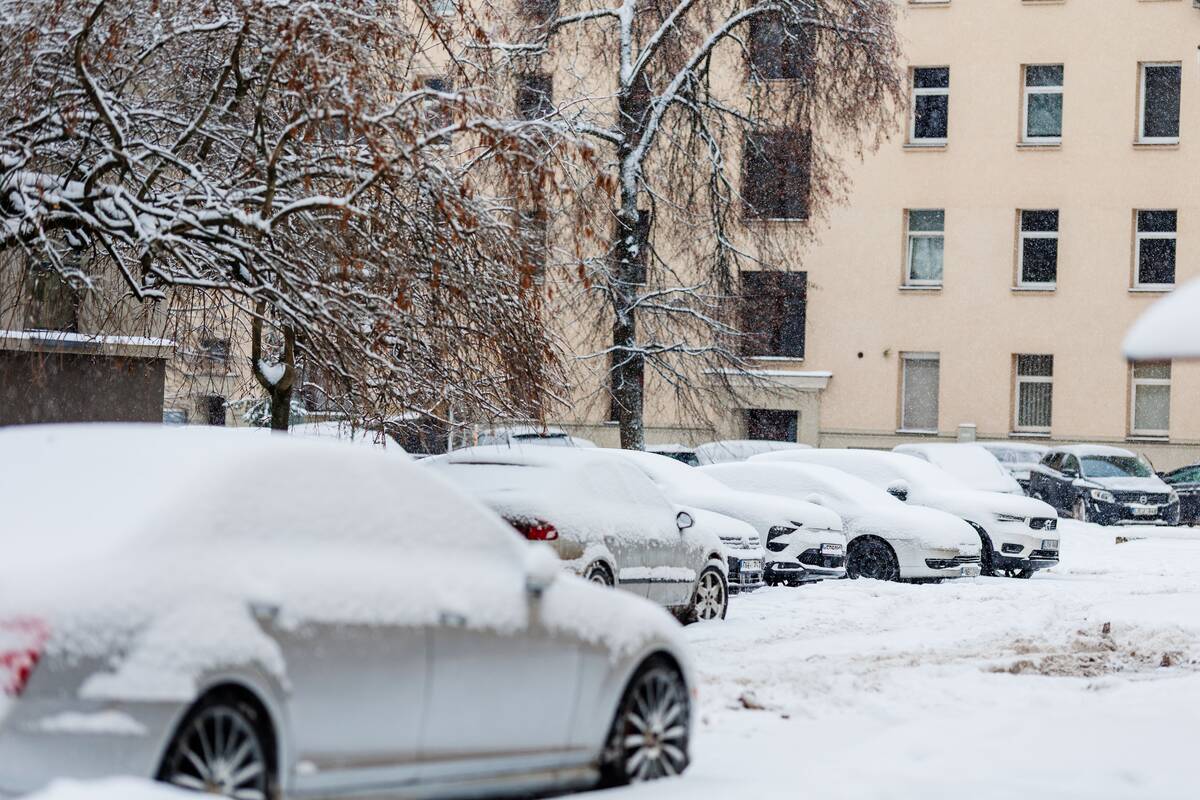 Po lijundros Lietuvą užklojo sniego sluoksnis