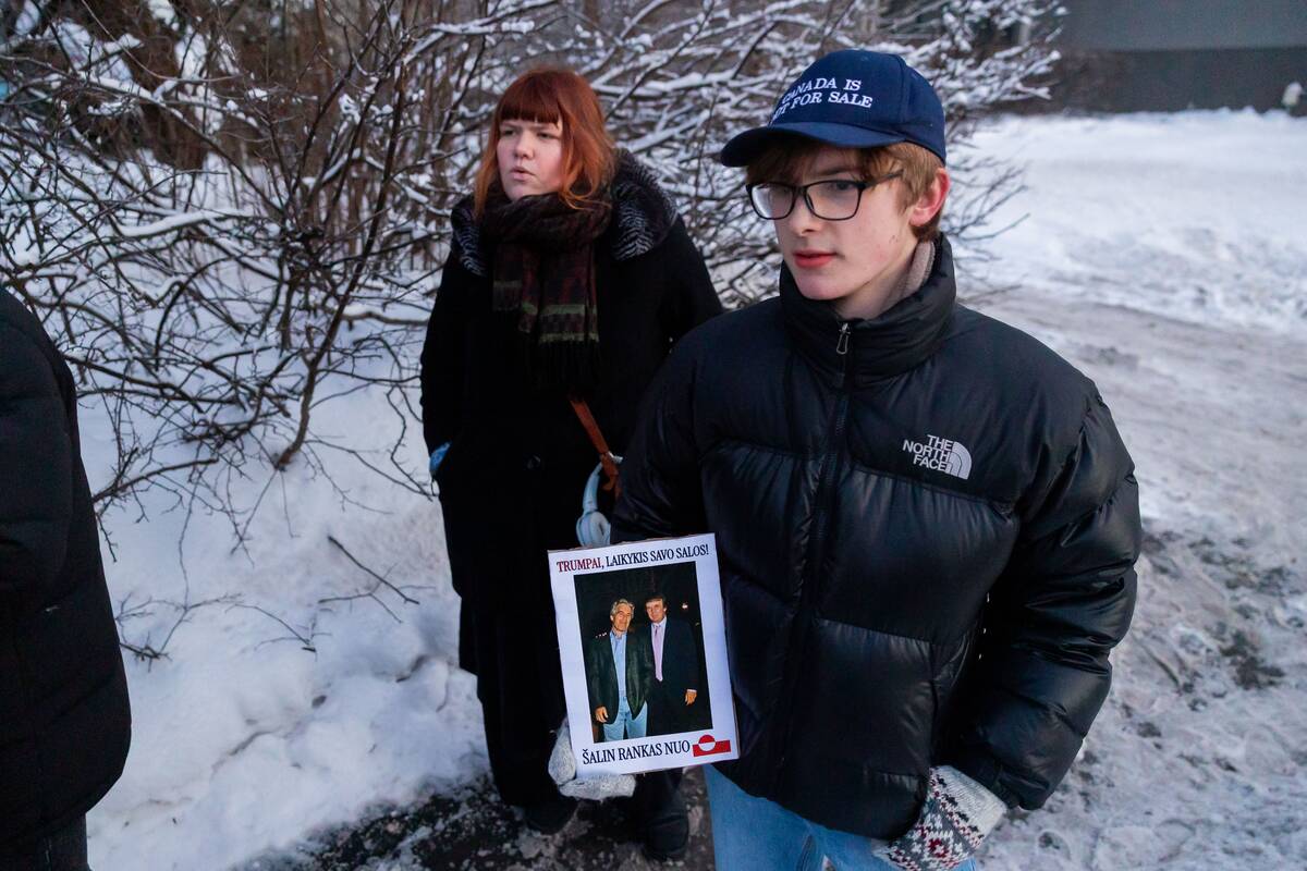 Prie JAV ambasados – protestas prieš Trumpo užsienio politiką Grenlandijos atžvilgiu