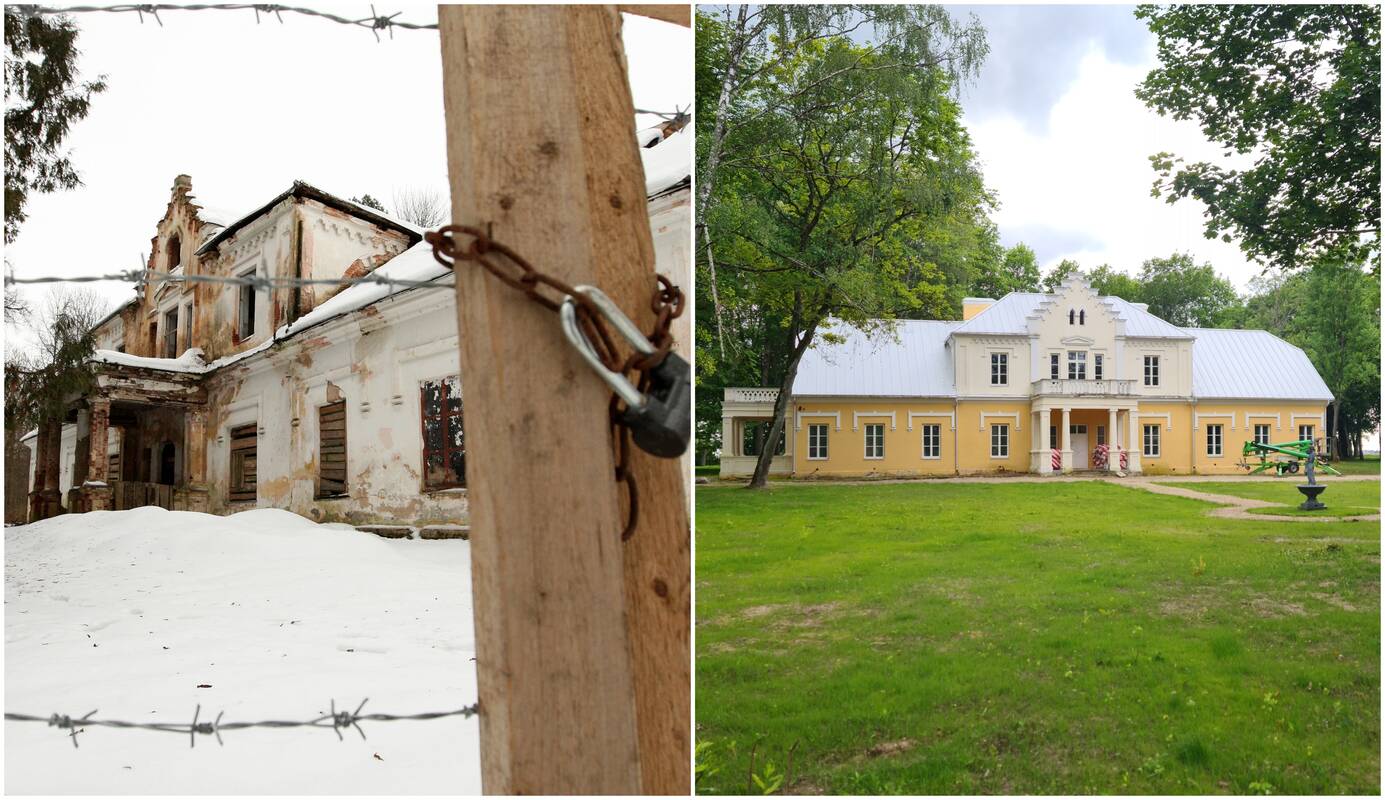 Situacija: sovietmetį pergyvenęs Kalnaberžės dvaras buvo privatizuotas 2001 m., tačiau ilgus metus stovėjo netvarkomas. Nuotraukose – 2011 m. ir 2022 m. vaizdai.