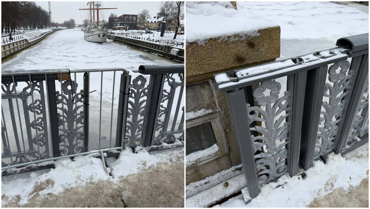 Klausimas: gyventojai pasigedo dalies Biržo“ tilto turėklų.