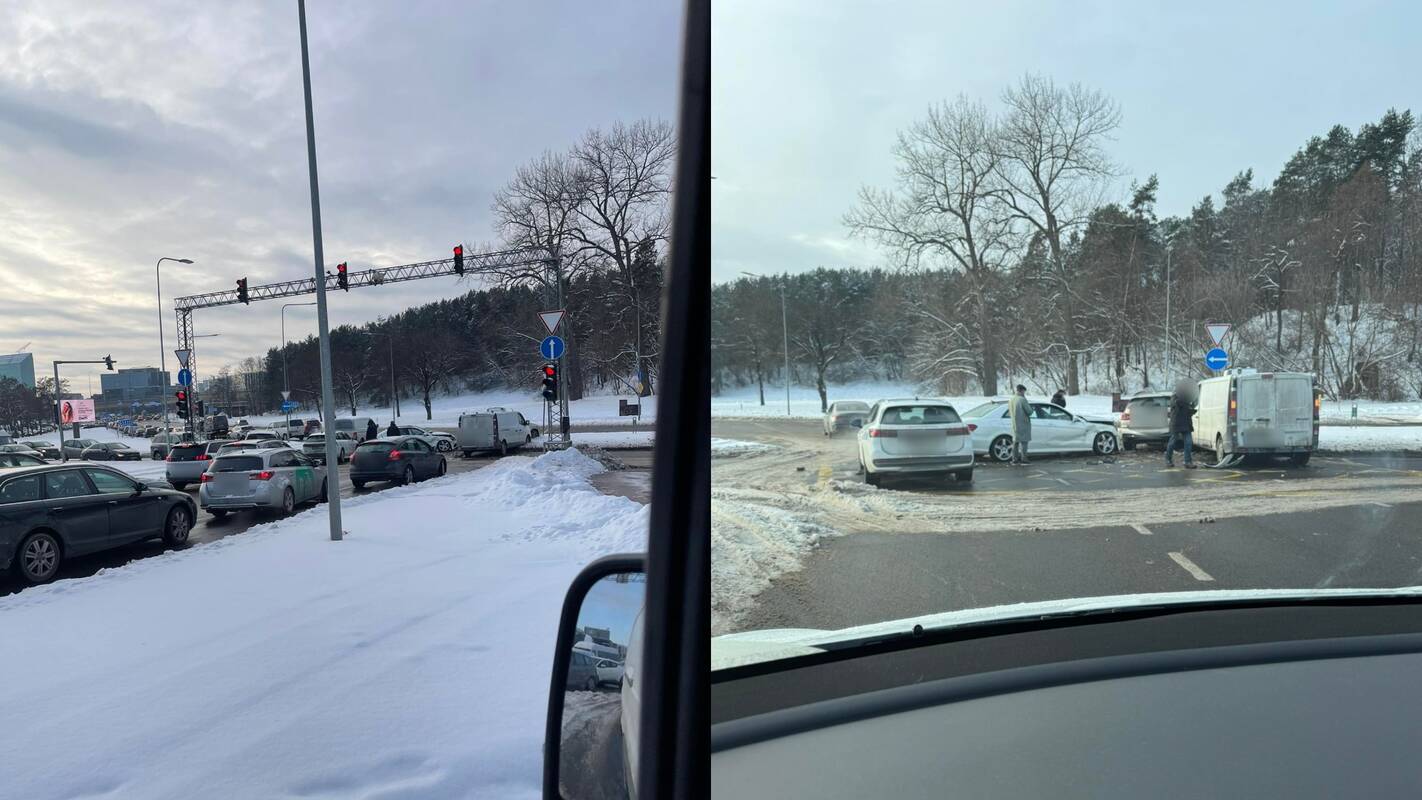 Judrioje Vilniaus sankryžoje – masinė avarija: susidarė didžiulė spūstis