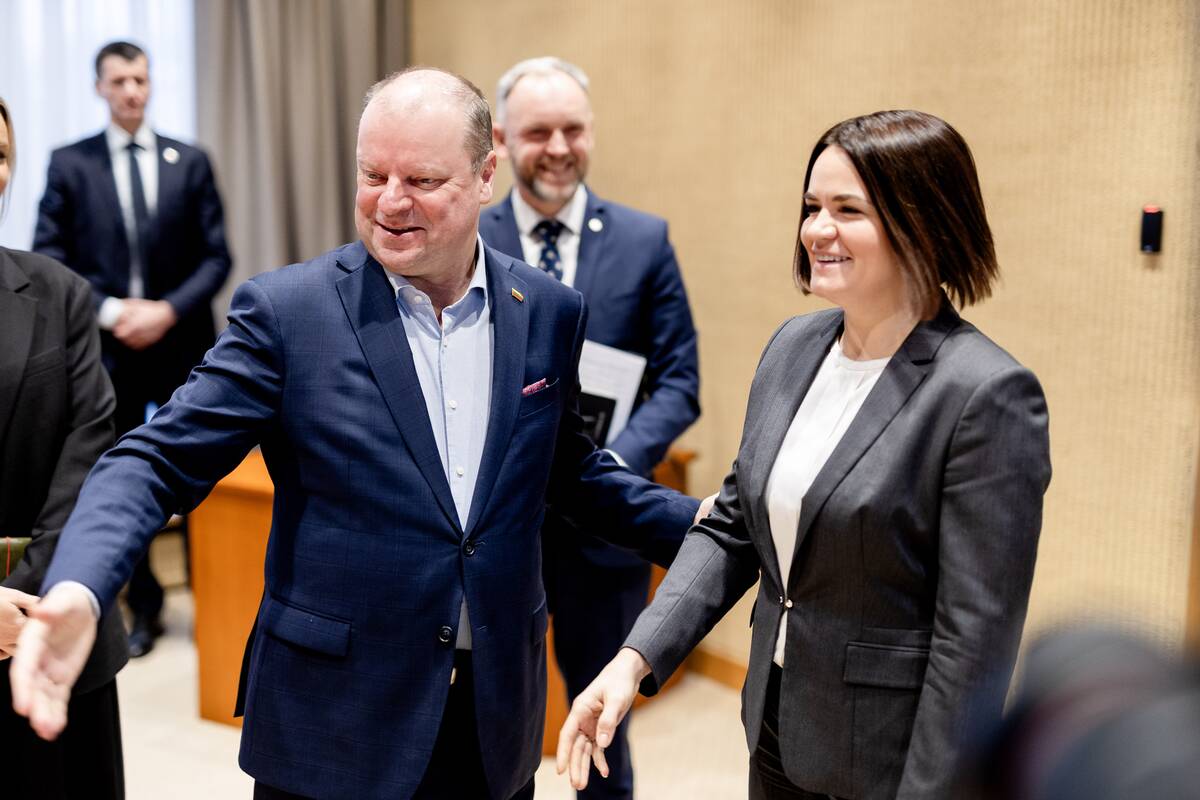 Saulius Skvernelis ir Sviatlana Cichanouskaja