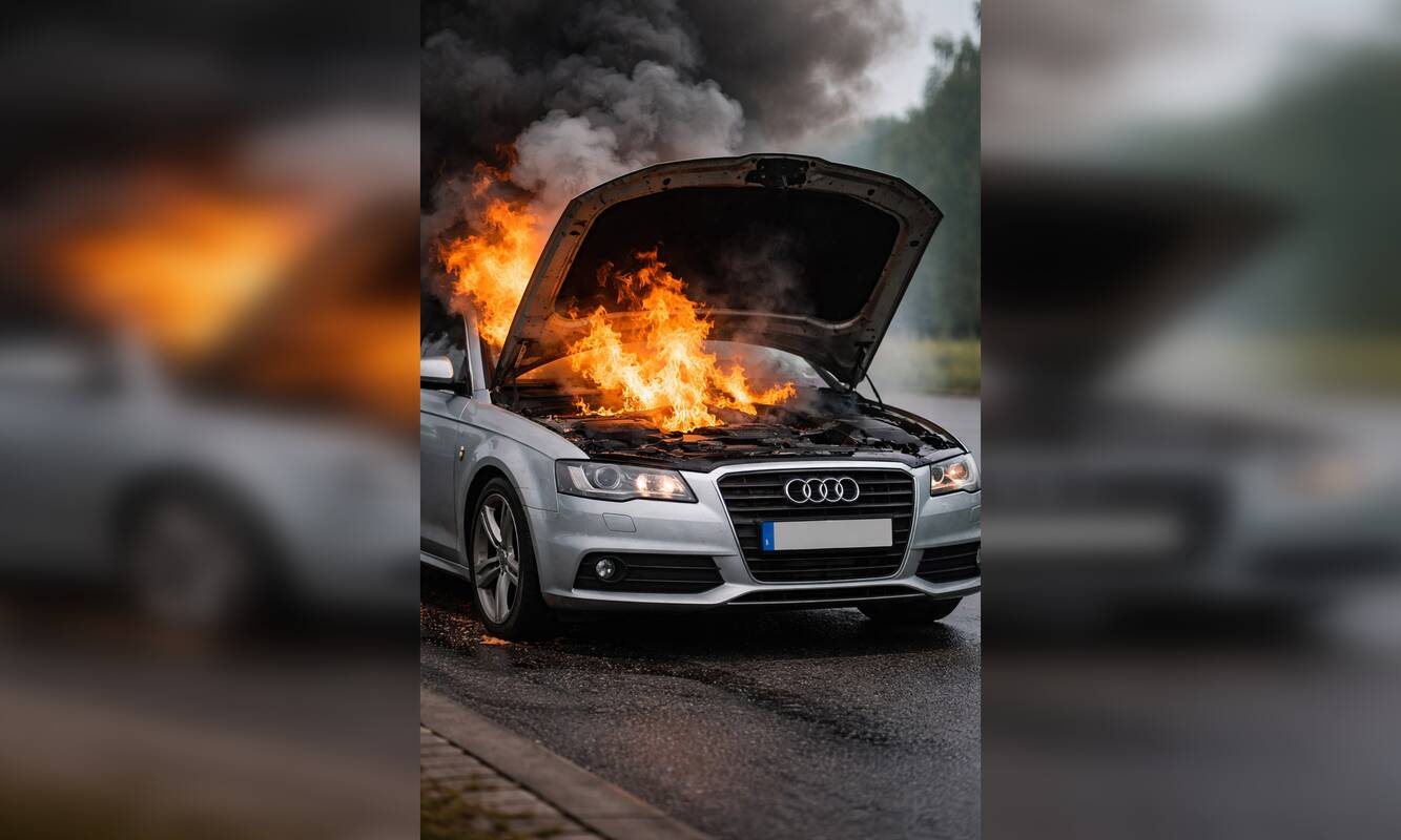 Ugniagesiai gelbėtojai skubėjo į iškvietimą Kretingoje: degė automobilis