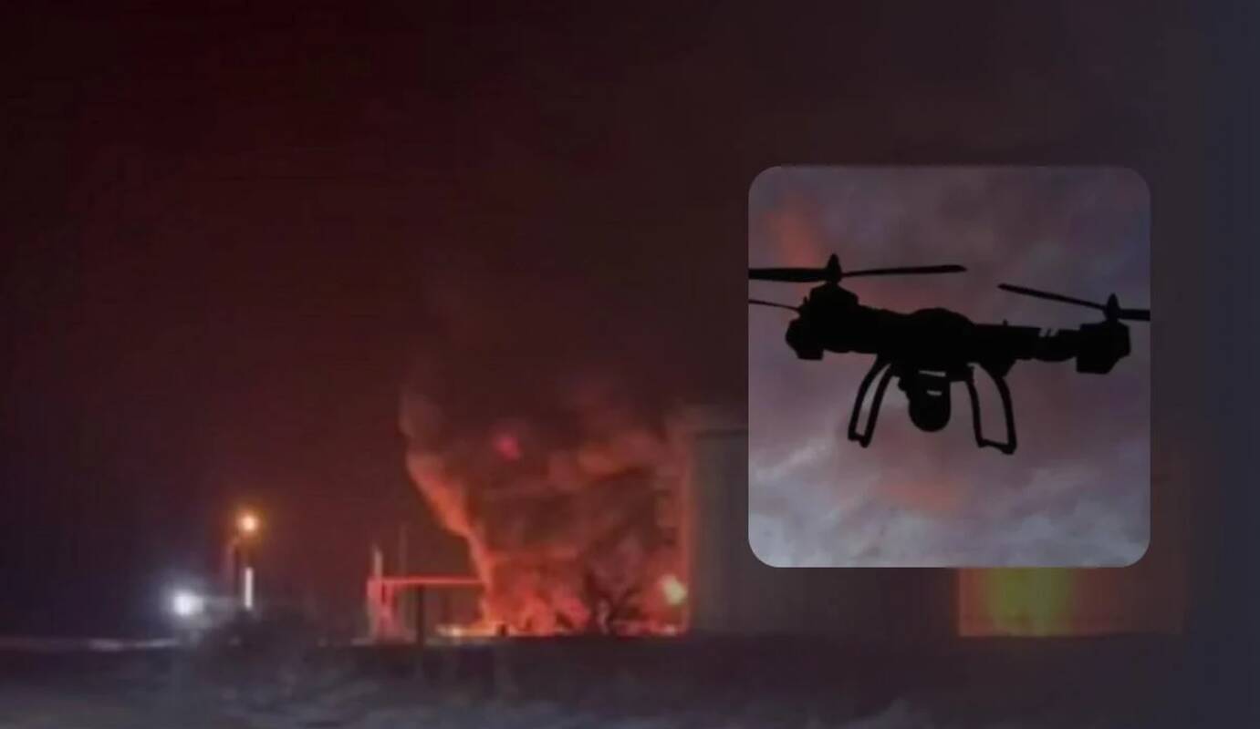Ukrainos dronai smogė naftos saugyklai Rusijoje
