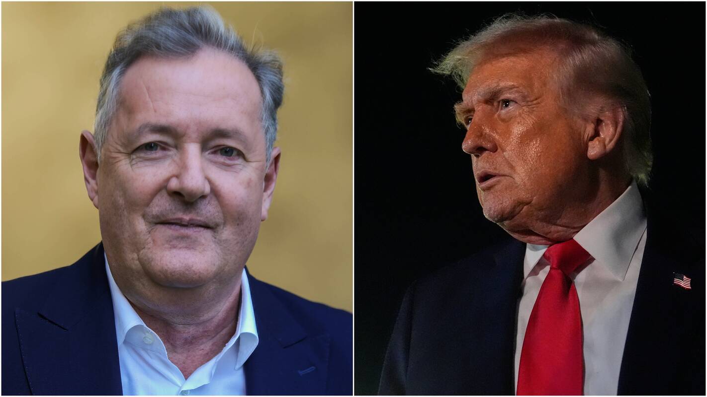 Piersas Morganas (kairėje) ir Donaldas Trumpas