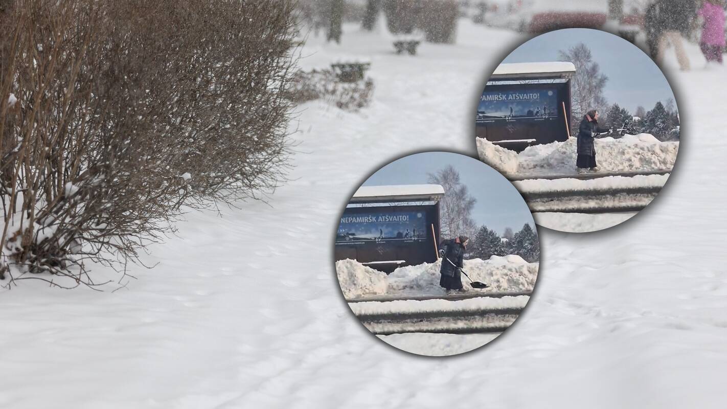 „Tiems, kurie bamba“: sniego kasimo iniciatyvos ėmėsi senolė