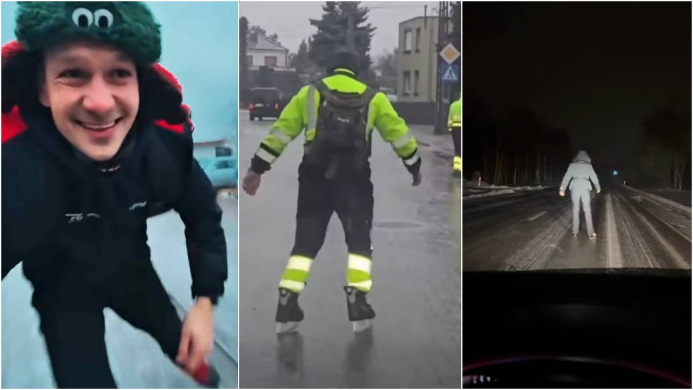 Tautiečiai randa savų būdų keliauti tokiu oru: su pačiūžomis – pats tas