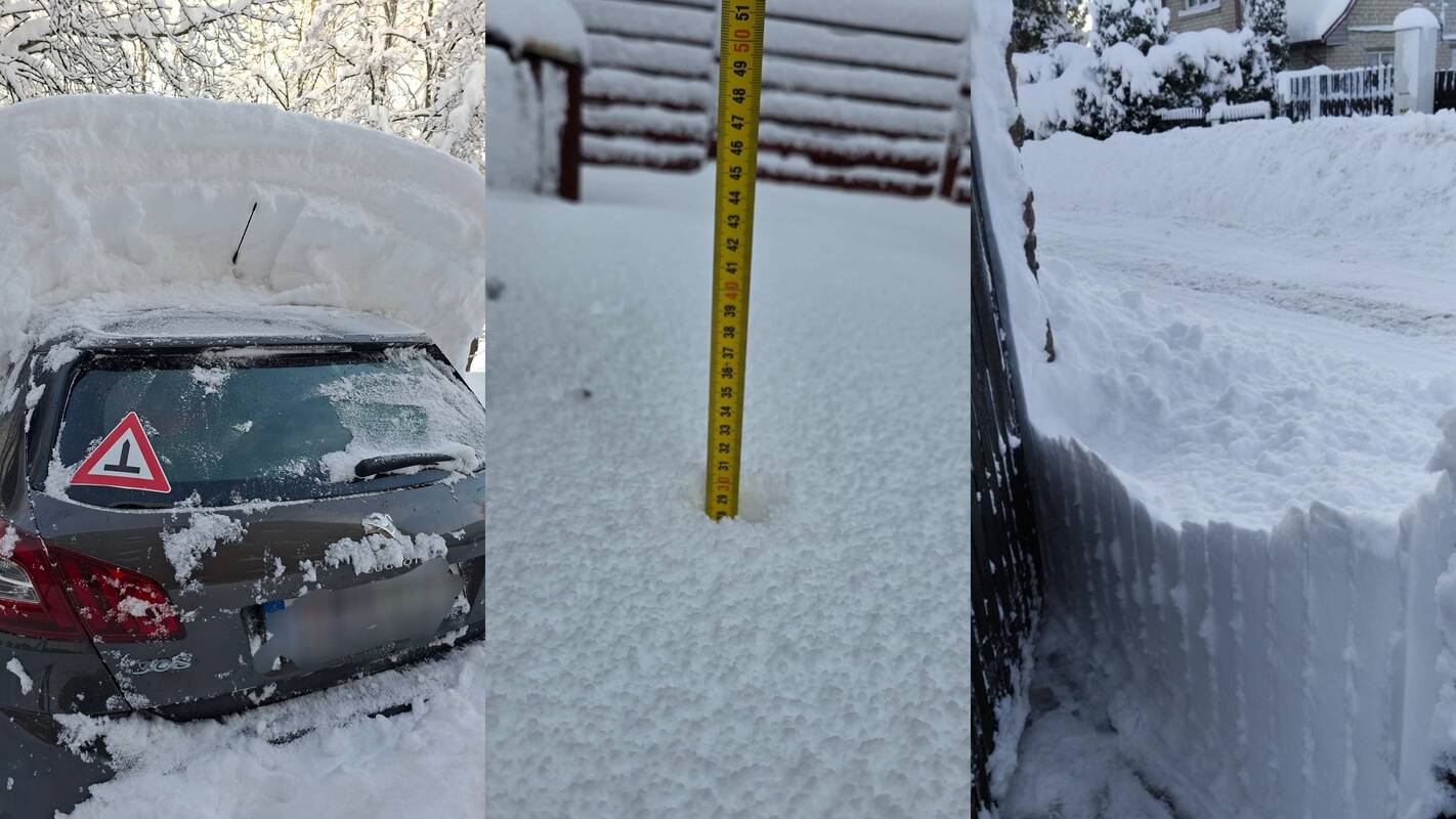 Sinoptikai: šiaurės vakarų Lietuvoje susidarė kone storiausia sniego danga per 15 metų