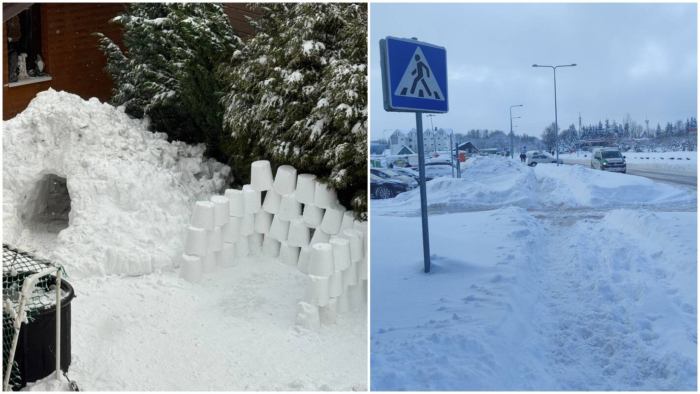 Naujausios žinios iš sniegu užverstų vietovių: pasakė, kur vaikai į mokyklas dar neis