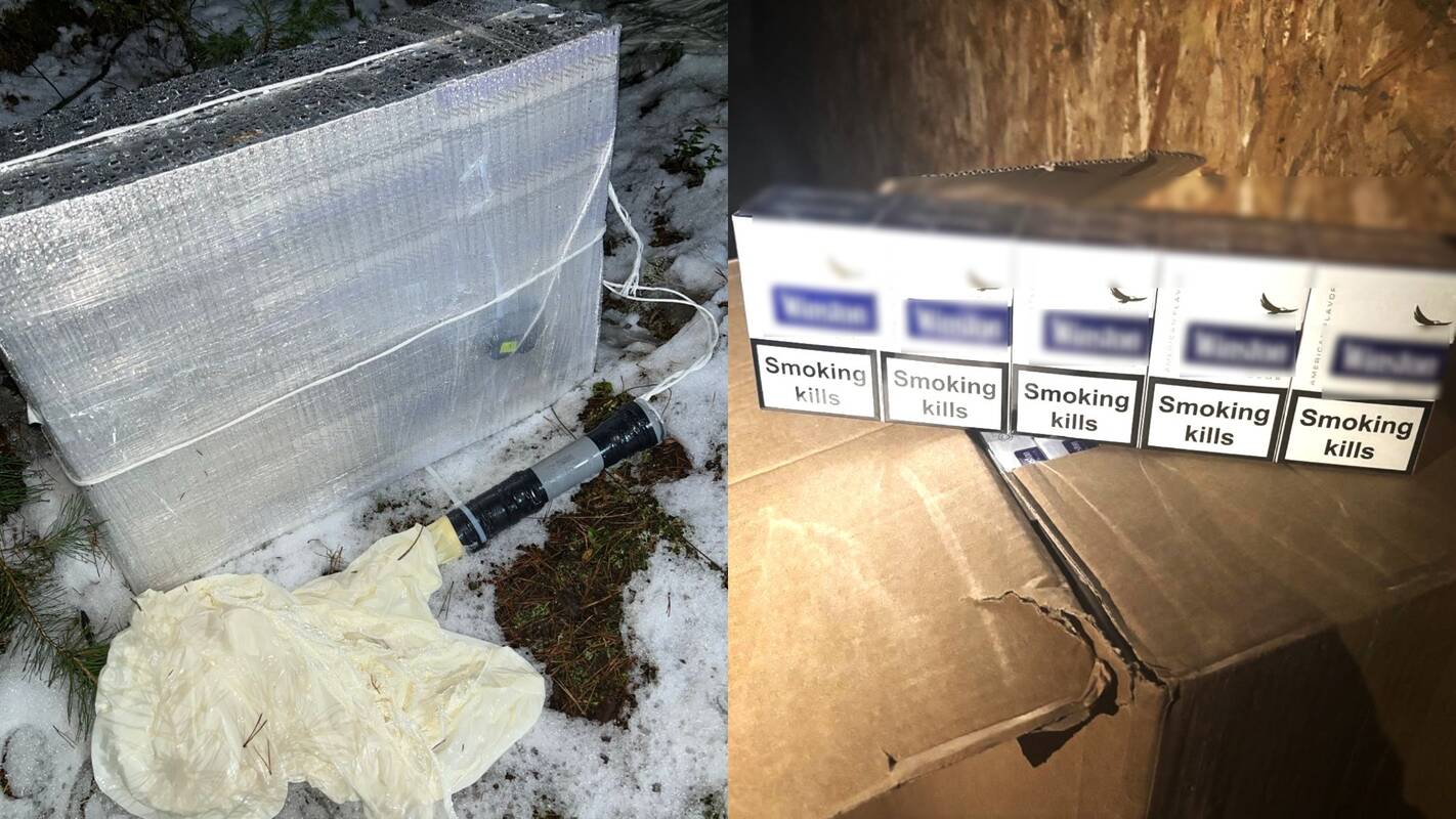 Ignalinos rajone aptikti trys balionai su baltarusiškomis cigaretėmis