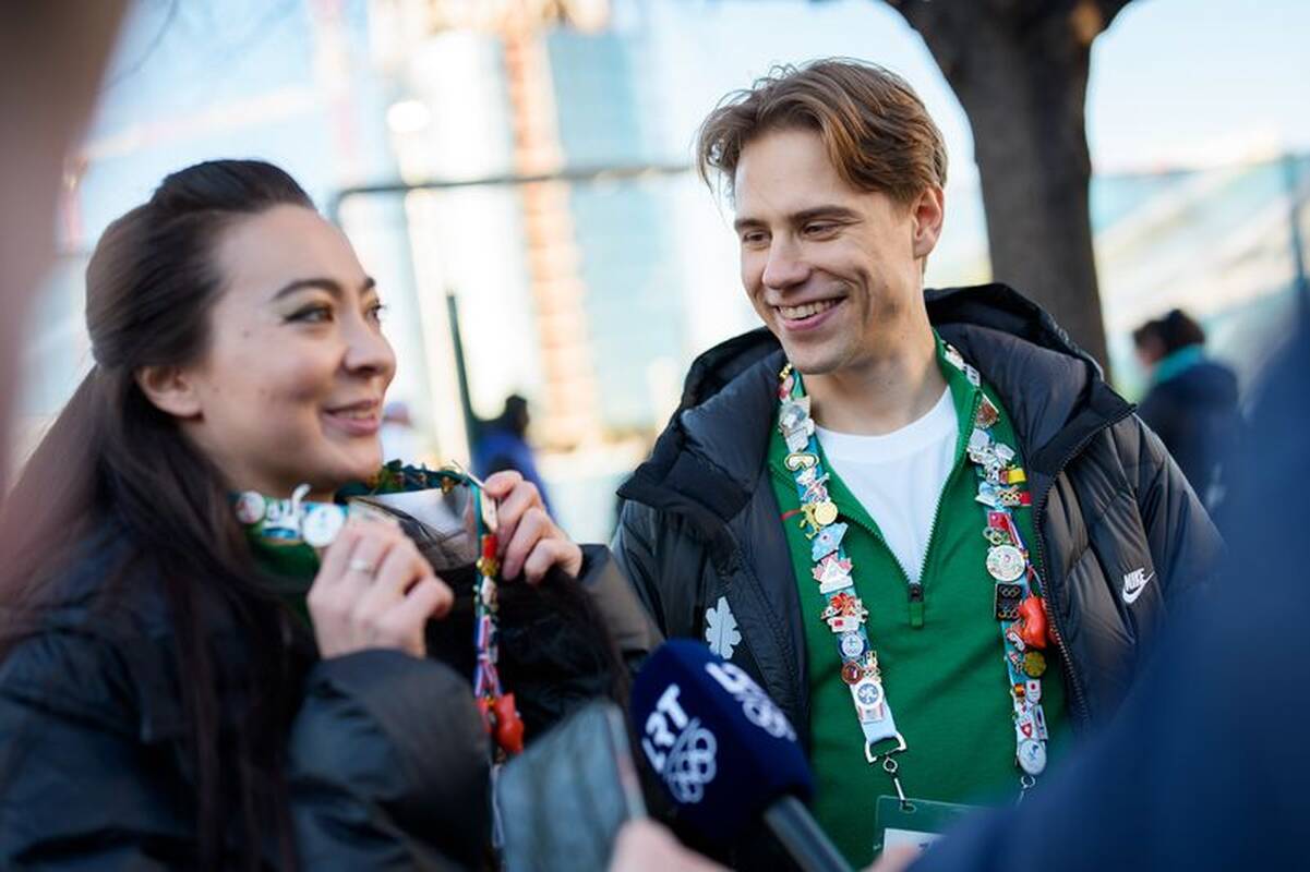 Allison Reed ir Saulius Ambrulevičius atvyko į susitikimą su žurnalistais