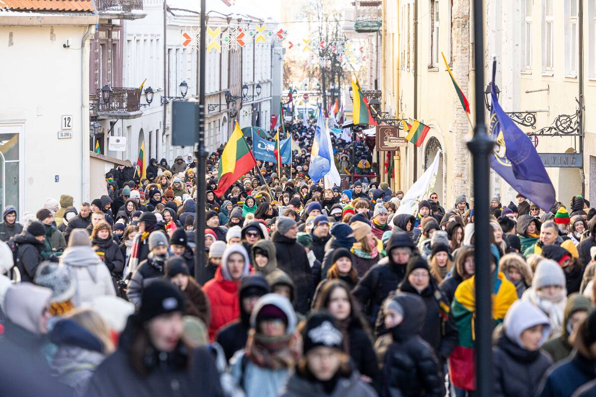 Šventinė Vasario 16-osios jaunimo eisena „Lietuvos valstybės keliu“