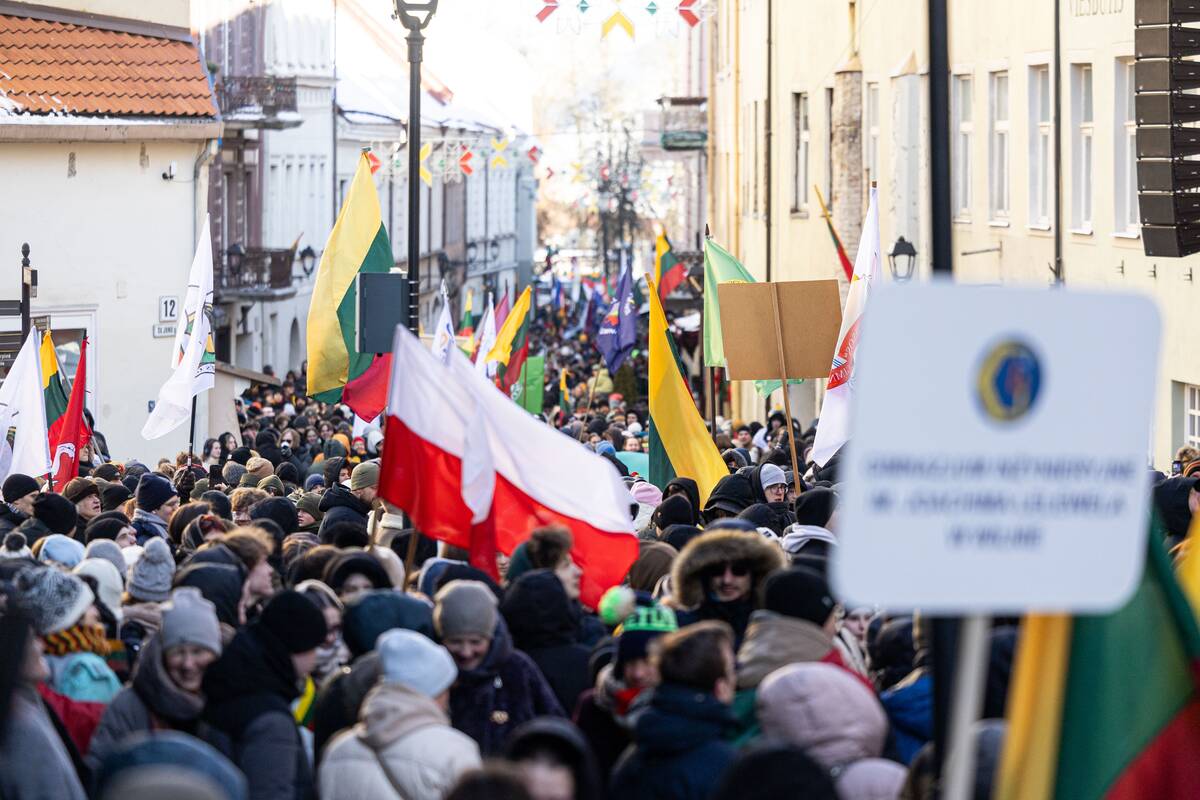 Šventinė Vasario 16-osios jaunimo eisena „Lietuvos valstybės keliu“
