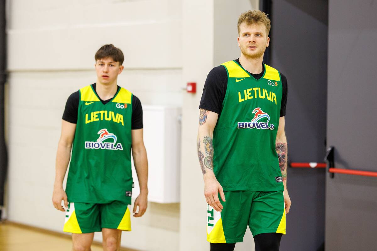 Lietuvos vyrų krepšinio rinktinės treniruotė Birštone