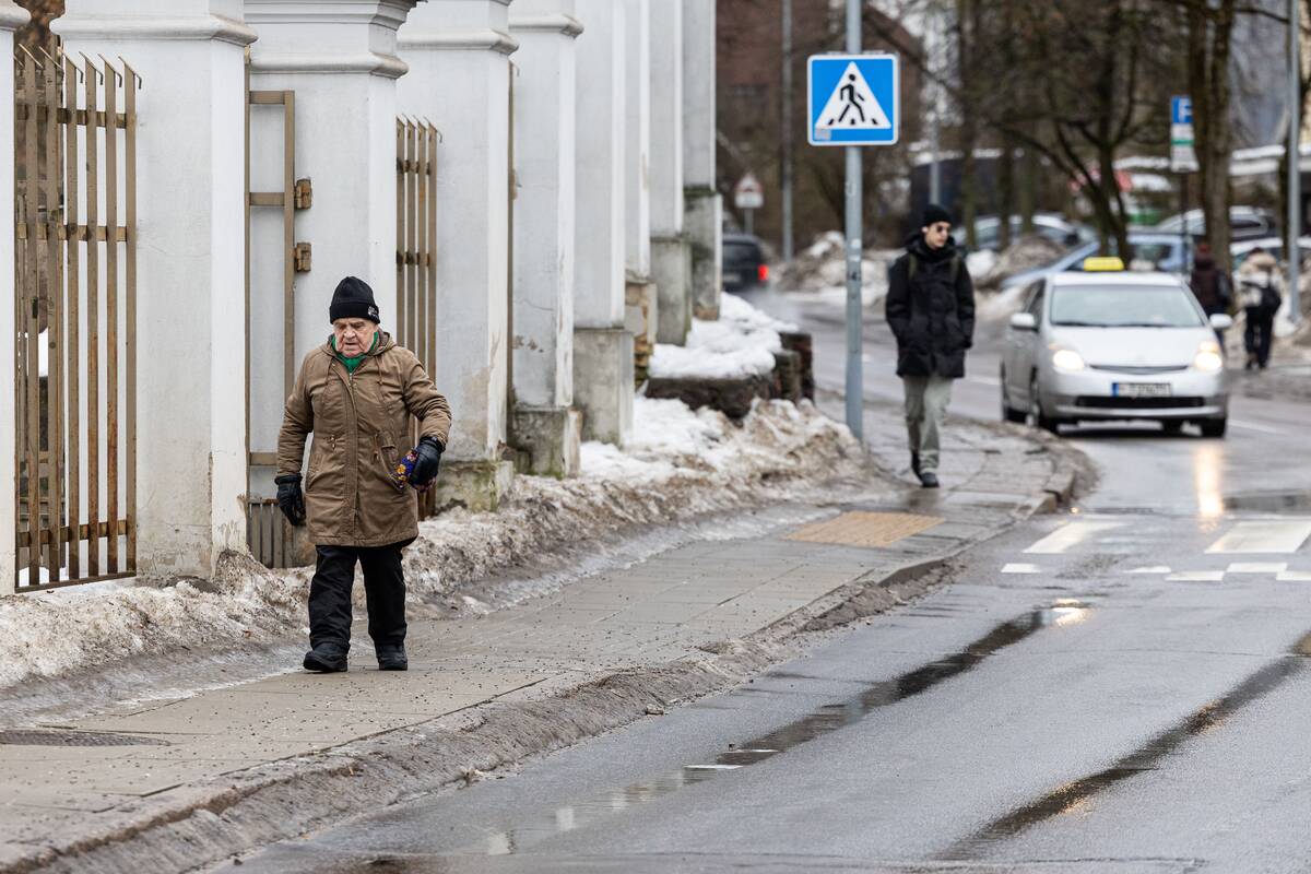 Vilniuje tirpsta sniegas