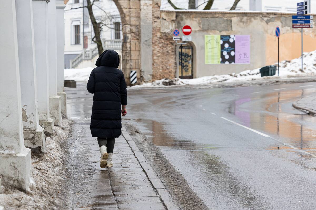 Vilniuje tirpsta sniegas