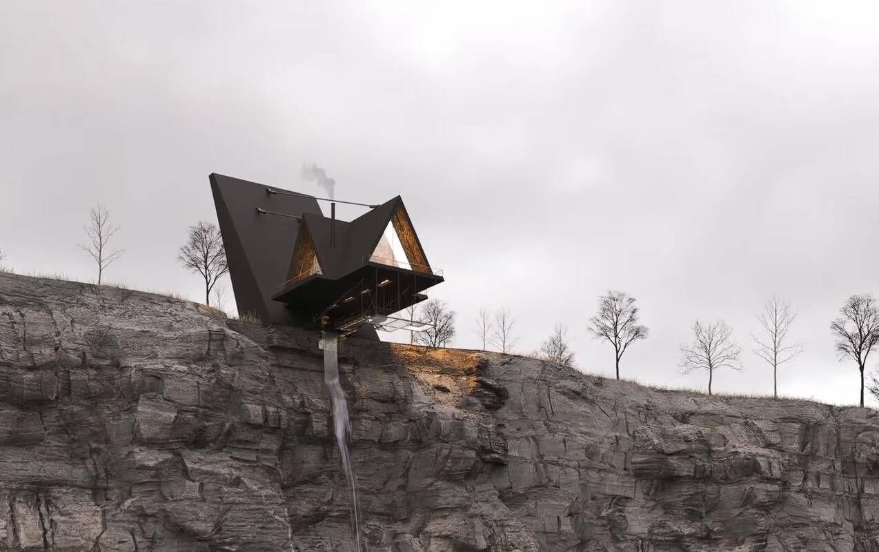 Koncepcija: „Pakibęs namas“ gali tapti pavyzdžiu, kaip architektūroje gerbti aplinką ir užimti itin mažą žemės plotą. 