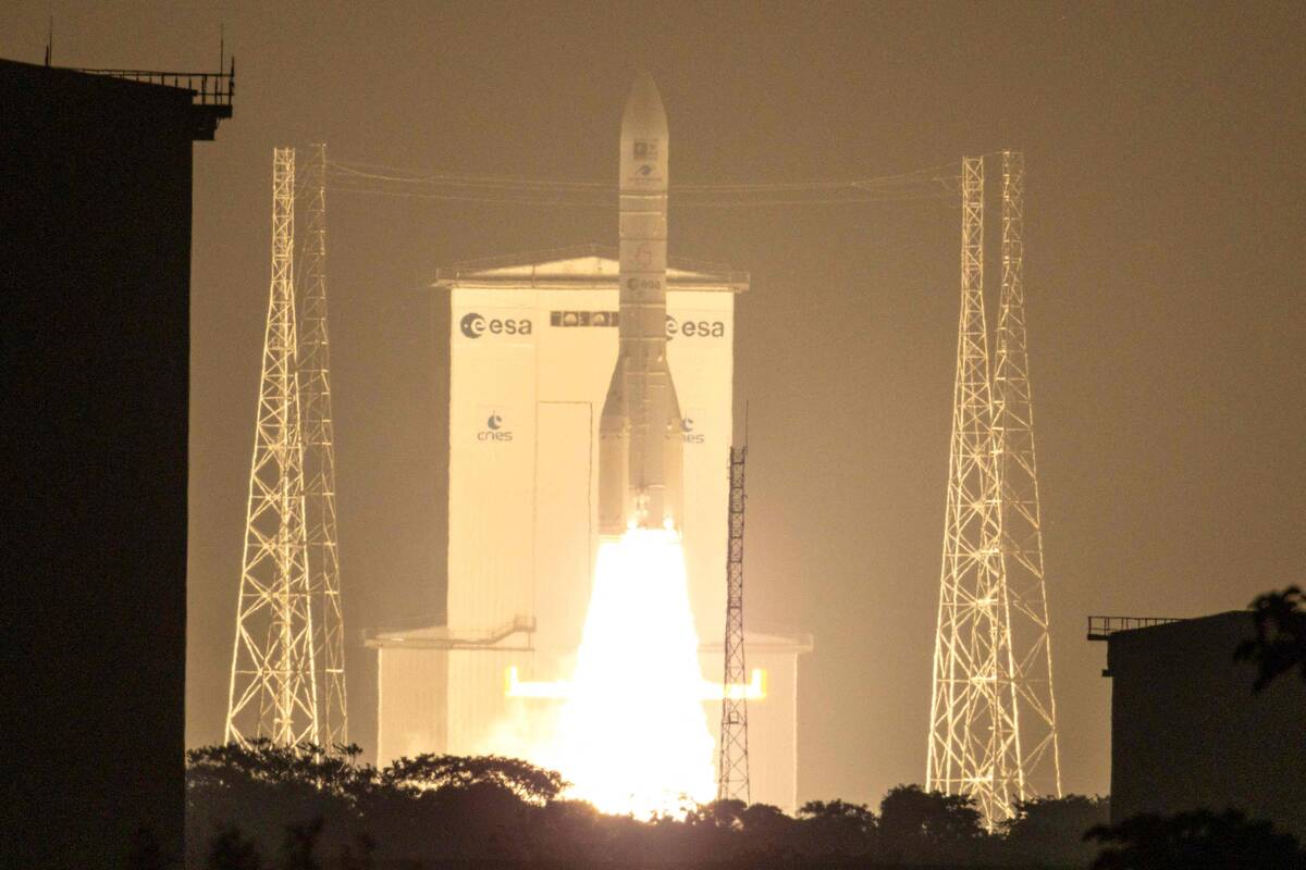 
<span>Iš Prancūzijos Gvianos pakilo raketa „Ariane 6“ su 32 „Amazon Leo“ tinklo palydovais</span>

