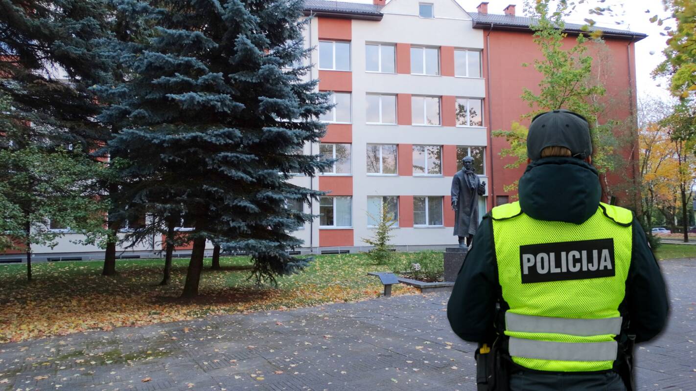 
<span>Alytaus gimnazijoje apsilankiusi policija ėmėsi veiksmų</span>
