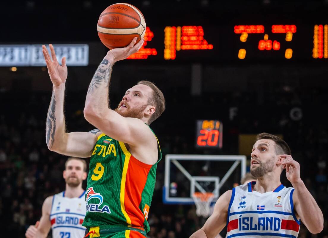 Įsižaidė: I. Brazdeikis per antrą dvikovą su islandais pelnė 27 taškus – tai jo karjeros Lietuvos rinktinėje rekordas.