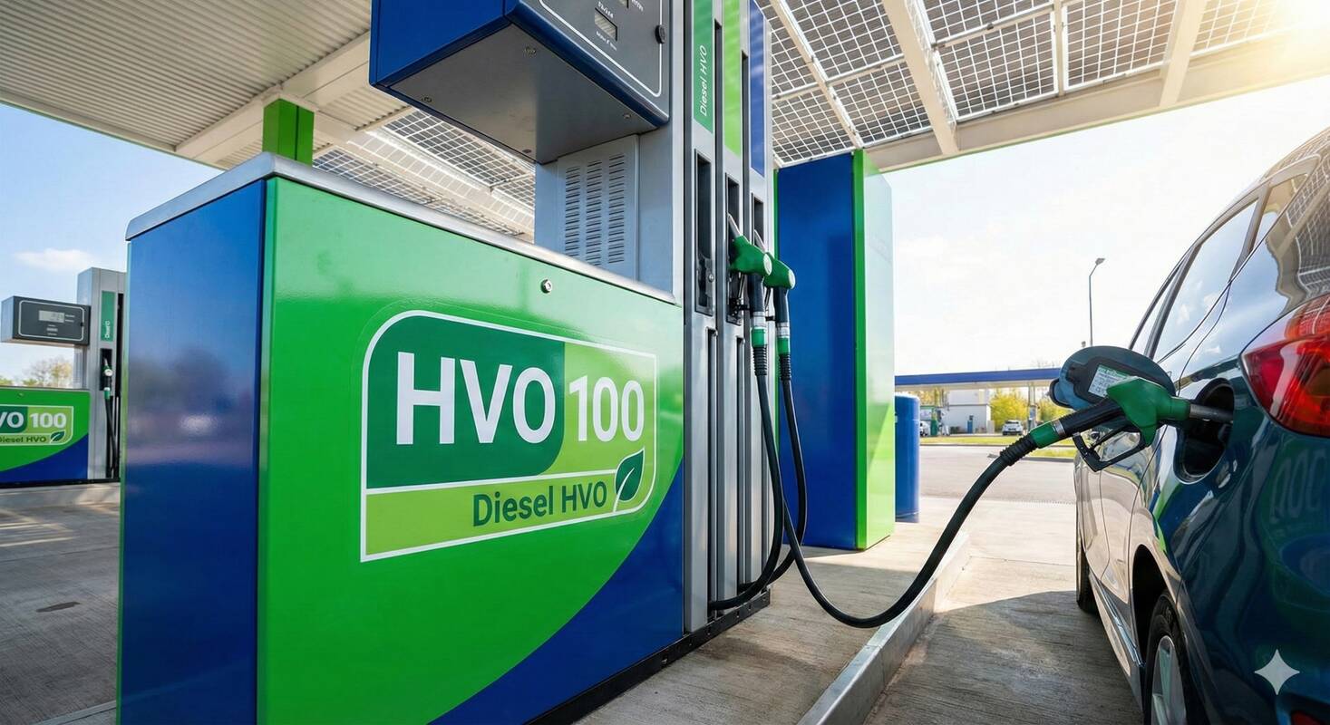 Technologija: sintetinis dyzelinas HVO100 gaminamas iš atsinaujinančiųjų žaliavų – augalinių aliejų, gyvūninės kilmės riebalų, maisto atliekų ar net panaudoto aliejaus.