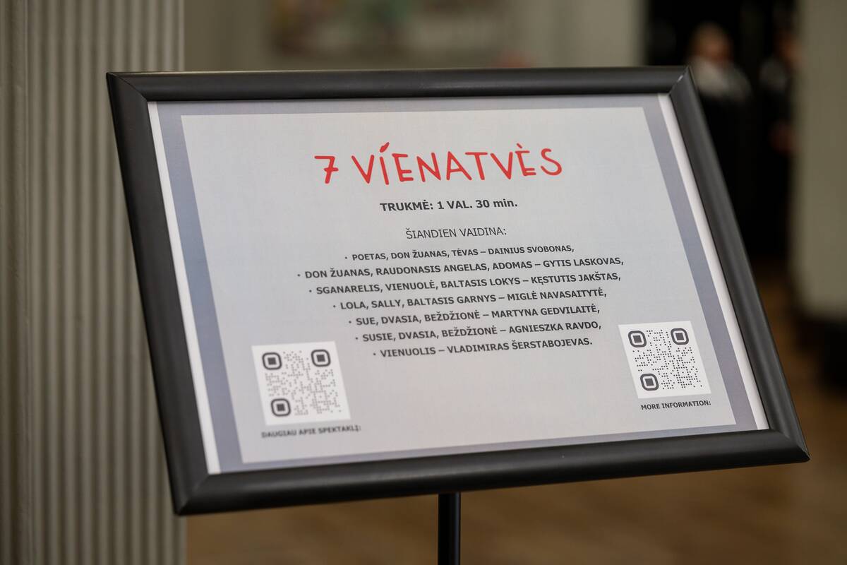Pasaulinė spektaklio „Septynios vienatvės“ premjera