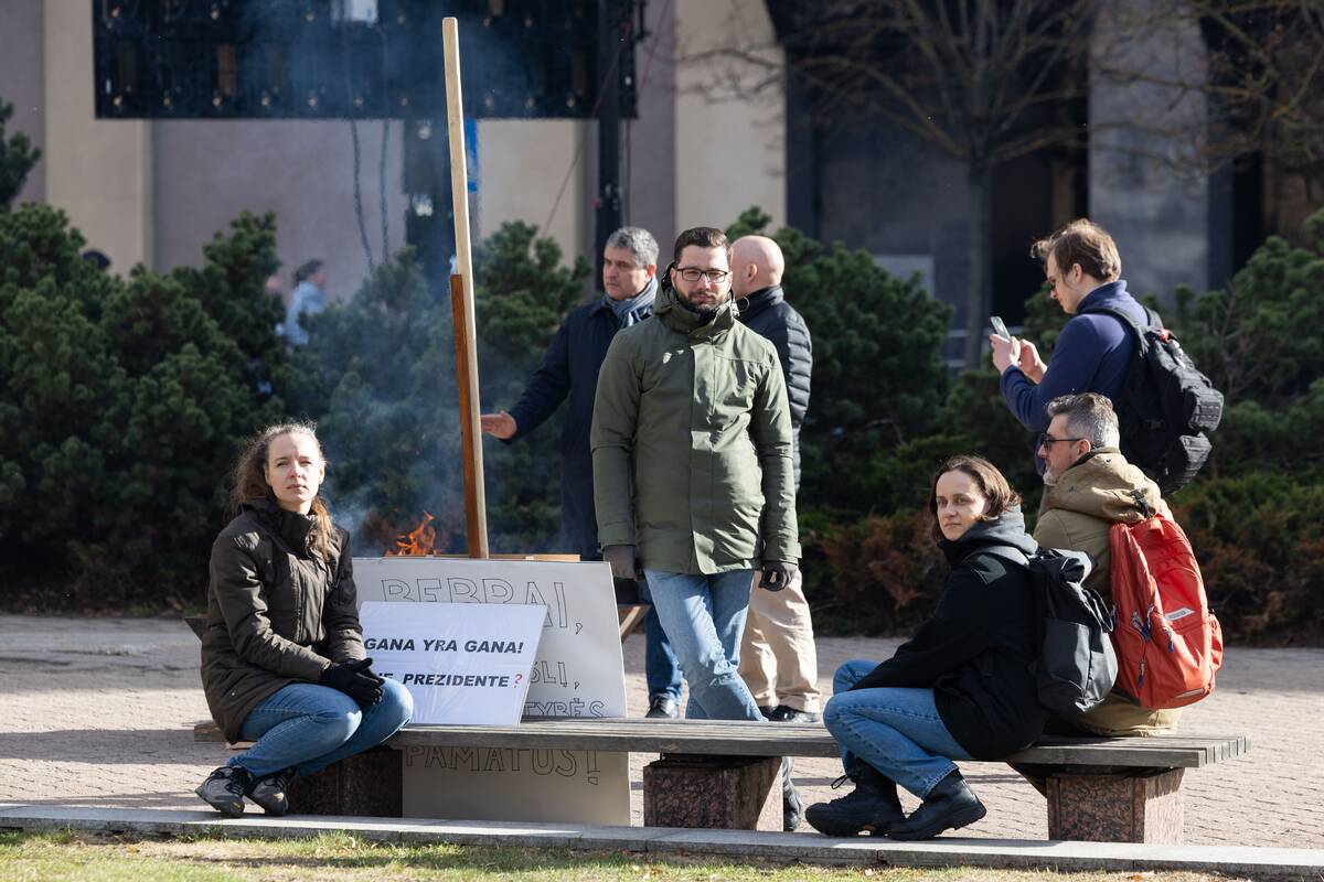 Prie Seimo protestas „Šalin rankas nuo laisvo žodžio!“