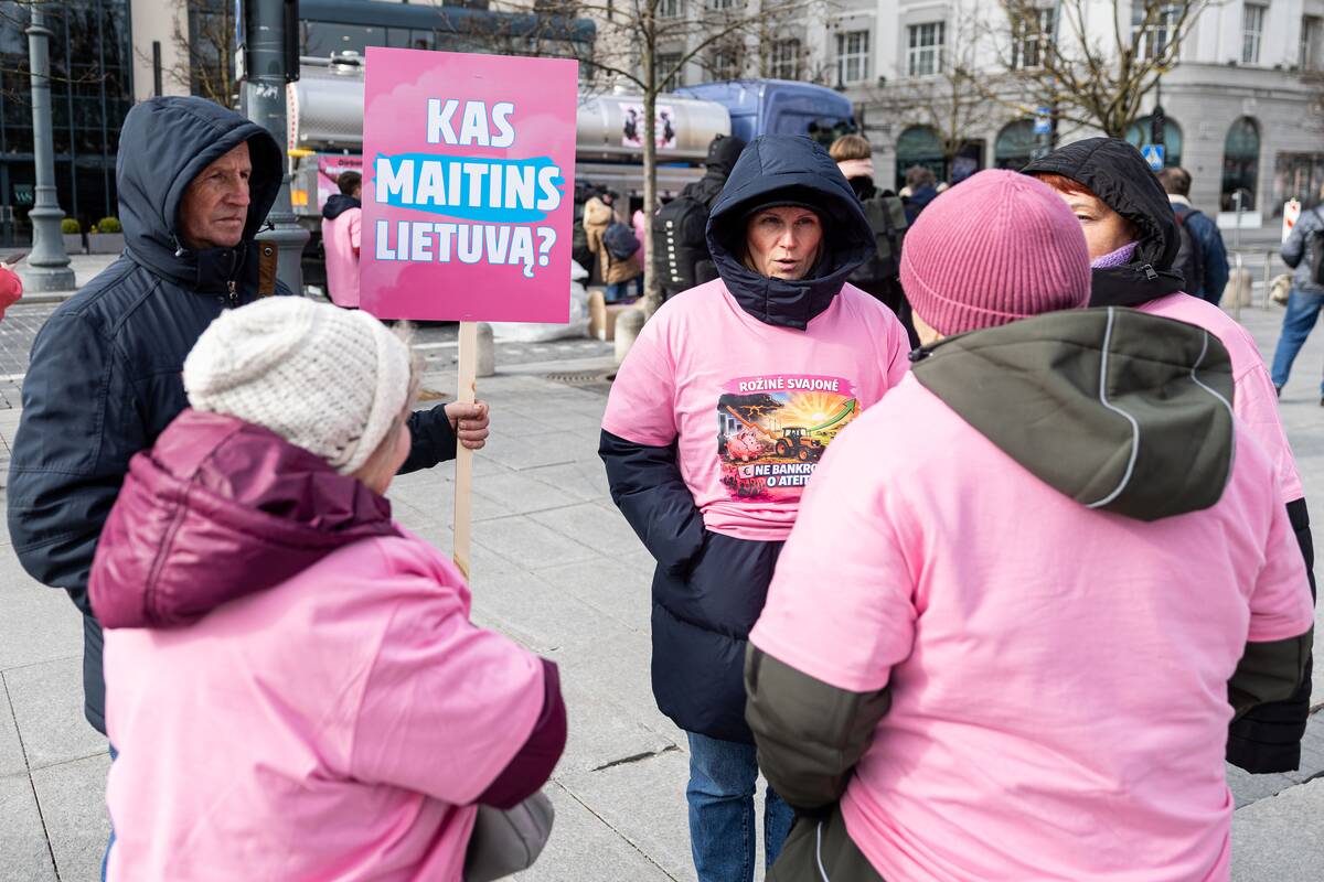 Pieno gamintojų protesto akcija Vilniuje