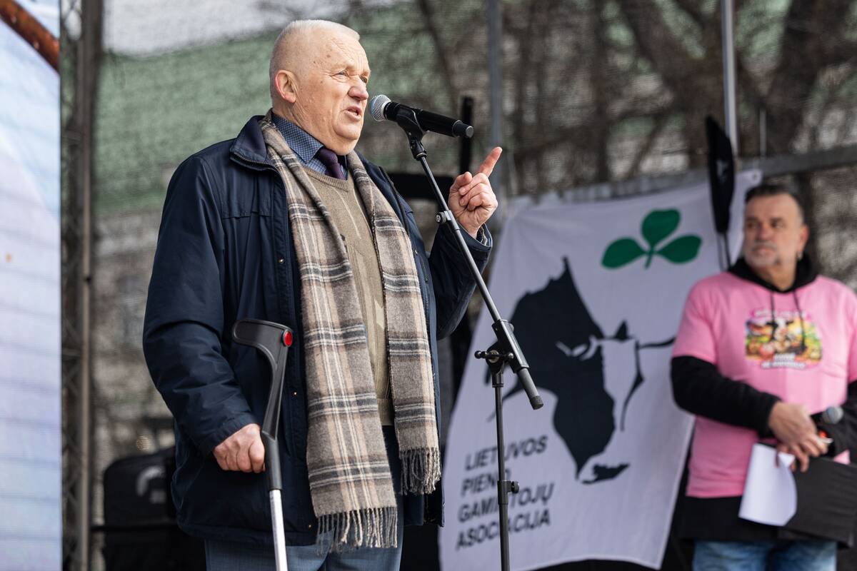 Pieno gamintojų protesto akcija Vilniuje